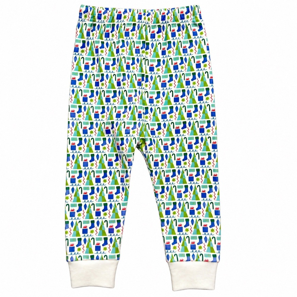 NEW Lila and Hayes Kids Christmas Pajama Pants 12-18M Pima Cotton Holiday Print